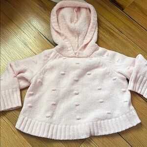 Cat and jack fuzzy pink hooded sweater size 4-5t